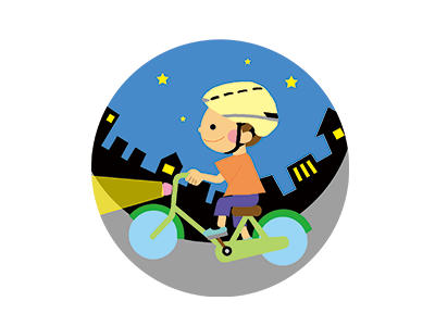 自転車に乗っている男の子のイラスト